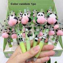 1支可爱熊猫屁股挤压减压圆珠笔，创意高品质学生按压式签名笔，送给亲朋好友的最佳礼物 - 彩色 - 查看 11