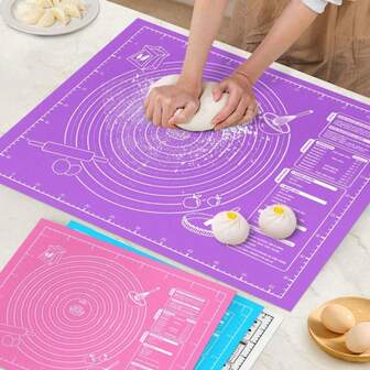 1pc Non-Stick Kneading Mat - Available In Blue/Purple/White/Pink, Easy To Clean, Suitable For Cookies, Dough, Cake Baking, Essential Baking Tool For Chinese Pastries, Great For Christmas, Easter, Thanksgiving And Other Holidays