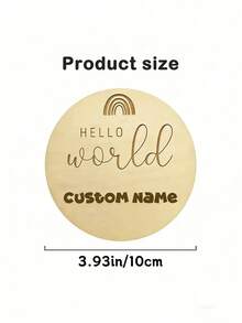 定制“Hello World”木质出生公告牌 - 个性化儿童姓名牌、定制儿童成长里程碑及性别揭晓卡，圣诞节和感恩节的完美礼物，采用天然木材制成，适合新手父母和青少年，送给准妈妈的礼物，新生儿欢迎牌。注：由于木质材料的特性，纹理和颜色可能略有不同。