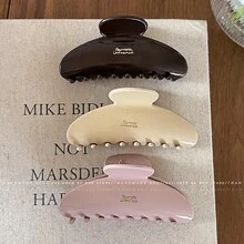 1 chiếc kẹp tóc kiểu đường phố màu trơn bằng chất liệu PEVA, thích hợp để sử dụng hàng ngày, phụ kiện tóc thời trang thanh lịch, kẹp tóc thường ngày dành cho nữ. - màu đen - Xem 3