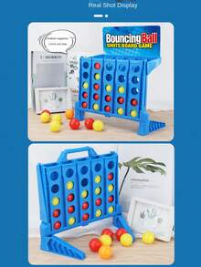 Interactive Bouncing Ball Game For Teens - Fun Competitive Jumping Ball Toy, Colorful Buttons, Blue Plastic Design, Helps Develop Motor Skills And Cognitive Development, Interactive Game Time, Fun Game Setup, Easy-Grip Controller