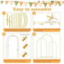 1 Set, Metal Rounded Rectangle Arch Kit, Suitable For Birthday, Wedding, Bridal Shower, Graduation, Anniversary, Christening, Floral Arch, Outdoor And Garden, Theme Party, Backdrop, Gardening Holiday Decor, Home Decor - Gold - View 7
