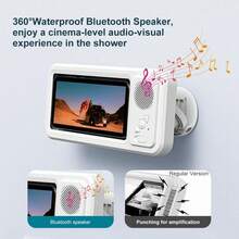Bathroom Shower Waterproof Phone Holder Bluetooth Speaker 360°Rotation Touch Screen Mobile Phone Box Watch Movie Listening Music - 黑色 - 查看 4
