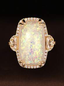 1 Chiếc nhẫn Cubic Zirconia lấp lánh dành cho nữ dùng để trang trí tiệc cưới, kỷ niệm ngày đính hôn, quà tặng ngày lễ tình nhân - 1 # - Xem 1