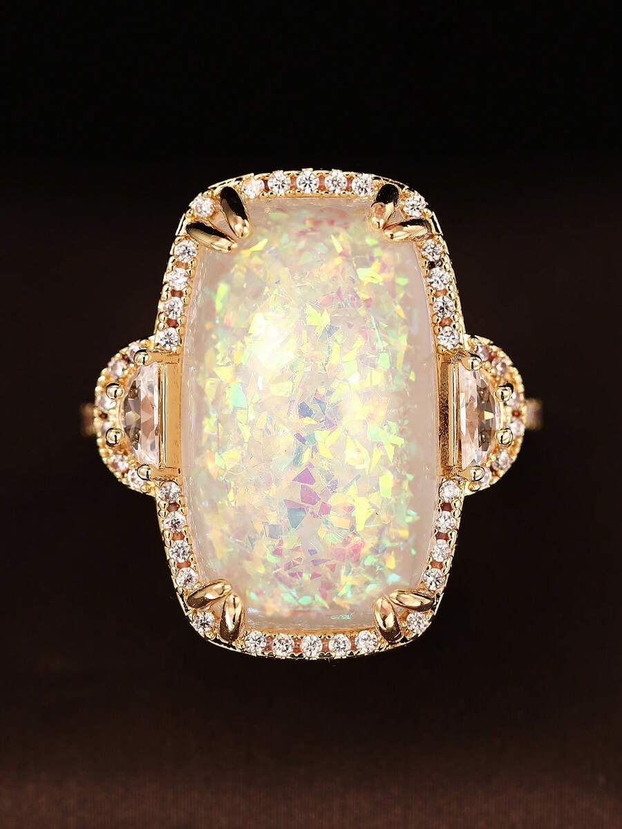 1 Chiếc nhẫn Cubic Zirconia lấp lánh dành cho nữ dùng để trang trí tiệc cưới, kỷ niệm ngày đính hôn, quà tặng ngày lễ tình nhân - 1 # - Xem 1