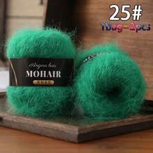 2 Skeins, Alpaca Mohair, Long Mohair, Fine Mohair Yarn, For Knitting Sweaters, Shawls, Vests, Handmade Yarn 25g*2 Skeins - Black Label Alpaca Mohair - View 15