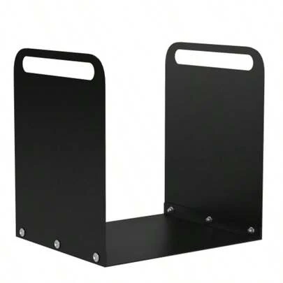 Outsunny Log Holder, 36.5 X 30 X 36 Cm, With Handles, For Indoor And Outdoor Use, Up To 30 Kg, Steel, Black