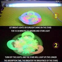 201 Pcs Colorful Glow In The Dark Luminous Stars And Moon Fluorescent Noctilucent Plastic Wall Stickers Murals Decals For Home Art Decor Ceiling Wall Decorate Kids Bedroom Room Decorations - Multicolor - View 3