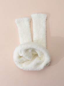 1pc Baby Thick Thermal Lined Solid Color Tights, Suitable For Winter, Warm And Comfortable - White - View 7