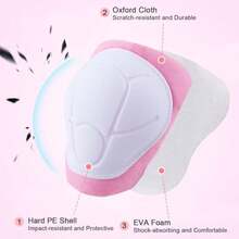 FIODAY - Rodilleras para niños, rodilleras y codos, juego de equipo protector ajustable para patinaje en línea, ciclismo, monopatín, patinete, 8 a 13 años, mediano, morado(Rosado M) - Multicolor - Ver 5