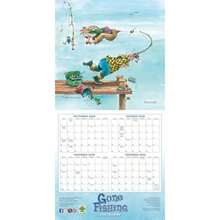 Kelsey Oseid - Calendario de pared de Illustrated Animal Kingdom 2026, 12 x 12 pulgadas(Gone Fishing) - Multicolor - Ver 4