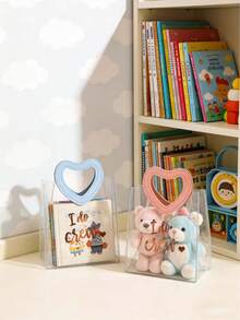 Personalized Clear Heart Handle Tote Bag – Custom Name Valentine's Day Gift, Reusable Kids Party Favor Bag, Bridesmaid Proposal, Bridal Shower & Baby Shower Gift. - Multicolor - View 6