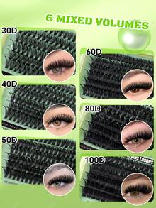 CMAYOME Kit de herramientas para pestañas postizas en racimos de 648/684/720 unidades, rizado en D, densidad mixta de 10D-150D, longitud de 8-16mm, set de pestañas postizas en racimos de gran capacidad, kit de herramientas para pestañas amigable para principiantes, natural, grueso, esponjoso kit de extensión de pestañas individuales DIY, incluye pegamento, pinzas y cepillo para pestañas, realza el maquillaje de ojos, adecuado para uso diario, trabajo, viajes, citas, fiestas y vacaciones, set de herramientas para pestañas universal - Multicolor - Ver 8