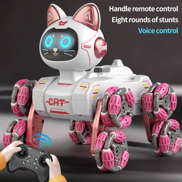 Remote Control Robotic Cat Christmas Gifts RC Interactive Intelligent Walking Dancing Programmable Robot Puppy Toy Electronic Pets With Light And Sound For Kids Age 6, 7, 8, 9, 10 And Up Years Old  Gift For The Kids