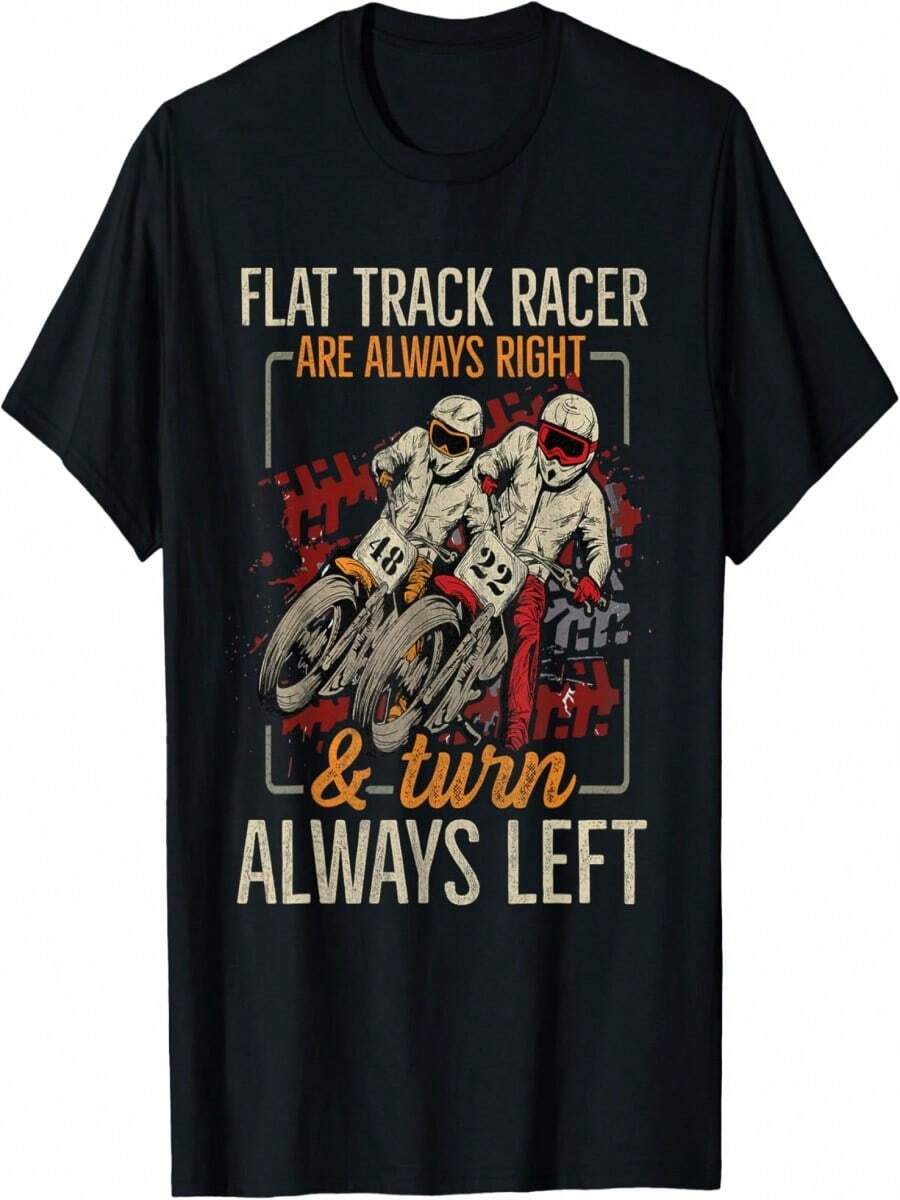 Racing Flat Track Motorcycle Design for a Flat Track Racer T-Shirt - Negro - Ver 1