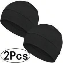 2pcs Unisex Lightweight Breathable Sleep Cap, Suitable For Chemotherapy Hair Loss - A - View 1