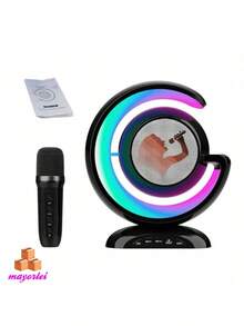 Altavoz inalámbrico con Bluetooth para Karaoke, minicaja con micrófono Dual de música, función de cambio de sonido, disco TF/u, superventas, YS110 - Blanco - Ver 4