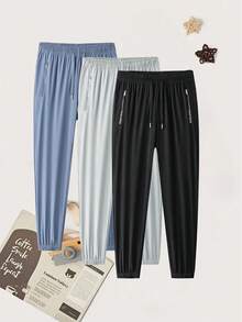 女士户外裤，抽绳腰带，拉链口袋，适合远足、办公、聚会等场合。 - 黑色 - 查看 8