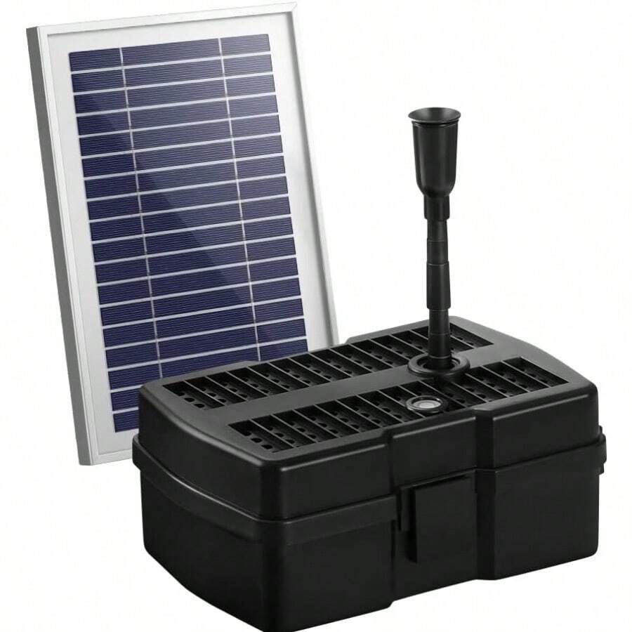 Solar Water Fountain 4.6ft Bird Bath Feature Pond Pump Outdoor Features Fountains Garden Pool Patio Decoration Powered DC Brushless Submersible 2 Stage Filtration System Black - màu đen - Xem 1
