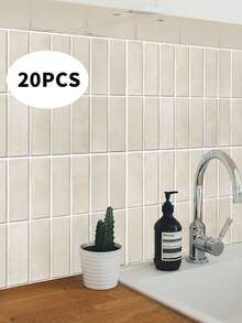Miếng dán gạch mosaic tự dính, decal dán tường 2D mờ, chống thấm nước và chống nấm mốc, thích hợp cho nhà bếp, phòng tắm, trang trí tường nhà thuê, phòng ngủ, tường nền phòng (Xanh lá nhạt, Xanh dương nhạt, Màu be) - Nhiều màu - Xem 10