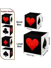 Hộp quà xúc xắc sòng bạc 6 chiếc, Hộp quà xúc xắc sòng bạc 11 inch, Thiết kế quân bài Poker, Bộ 6/3 món đồ dùng tiệc chủ đề sòng bạc, Trang trí tiệc đêm Las Vegas, Trang trí trò chơi trung tâm năm mới với xúc xắc 3D, Trang trí tiệc đêm Las Vegas với xúc xắc 3D, Trang trí trung tâm năm mới (Nền trắng chấm đen), Trang trí tiệc sòng bạc, Trang trí đêm trò chơi, Hộp quà chủ đề sòng bạc (Đen, Trắng, Đỏ) - Nhiều màu - Xem 9