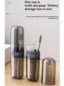 Estuche portátil para cepillo de dientes de estilo y color aleatorio, vaso para enjuague y cepillo de dientes de viaje, caja de almacenamiento para cepillo de dientes eléctrico para viajes familiares - Multicolor - Ver 5