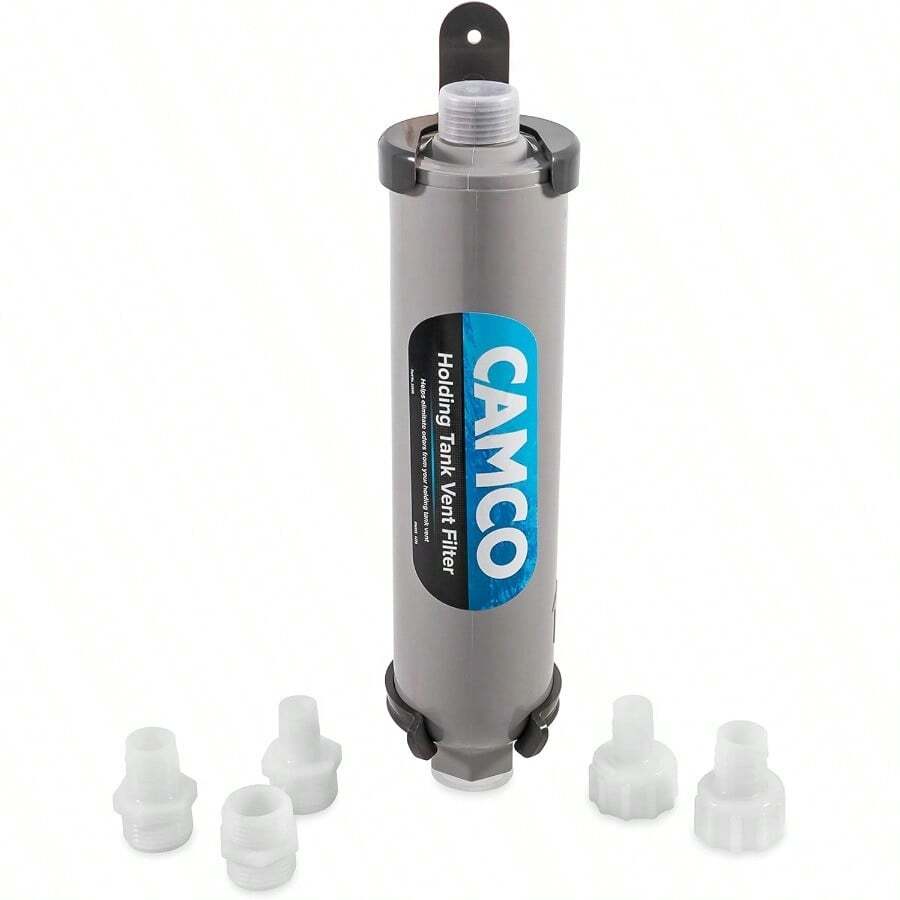 Marine Holding Tank Vent Filter Kit Easy Install Features Granular Activated Carbon GAC For Maximum Odor Control () Gray - As Pic - View 1