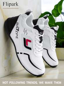 Flipark 男士运动鞋，篮球鞋，新款高帮运动鞋，防滑耐磨透气，适合青少年和学生，白色运动鞋 - 黑色 - 查看 1