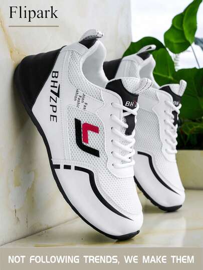 Flipark 男士运动鞋，篮球鞋，新款高帮运动鞋，防滑耐磨透气，适合青少年和学生，白色运动鞋