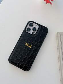 1个奢华仿鳄鱼皮个性化定制姓名手机壳，兼容 17/16/15/14/13/12/11 Pro/XS Max/X/XR/Plus，情人节、生日、节日、男女皆宜的绝佳礼物，可定制姓名，也适合周年纪念、婚礼、父母等场合。 - 寶藍色 - 查看 7