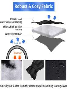 1pc Outdoor Faucet Cover - Garden Freeze Protector Insulation Bag, Stainless Steel Frost-Proof Hot Water Faucet Protector, Faucet Freeze Protection Cover For Winter, Suitable For Outdoor Wall Faucet, Easy To Use Multifunctional Design - Multicolor - View 7