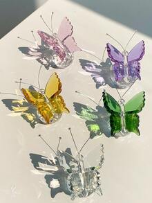 Kristall Schmetterling, kleines Tier, Heimdekoration, kleine Schreibtischornamente, Set Kombination aus weißem Kristall Schmetterling + Mond und Sonnenfänger Prisma (geeignet für Freunde, Schwestern, Töchter, Mütter (Geschenke)), auch geeignet als Geburtstagsgeschenk für Frauen - Verschiedenfarbig - Übersicht 8