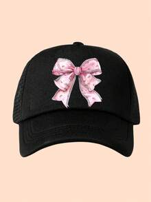1pc Kids Bow Print Baseball Cap, Fashion Trucker Hat, Suitable For Boys And Girls Everyday Wear, Vacation, Back To School - Multicolor - View 13