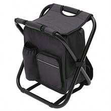 Folding Camping Chair Fishing Tackle Bag With Seat Heavy Duty Backpack Chair Rucksack Seat Bag Fishing Stool For Outdoor Fishing Beach Camping Hiking Picnic Travel Black - Free - View 1