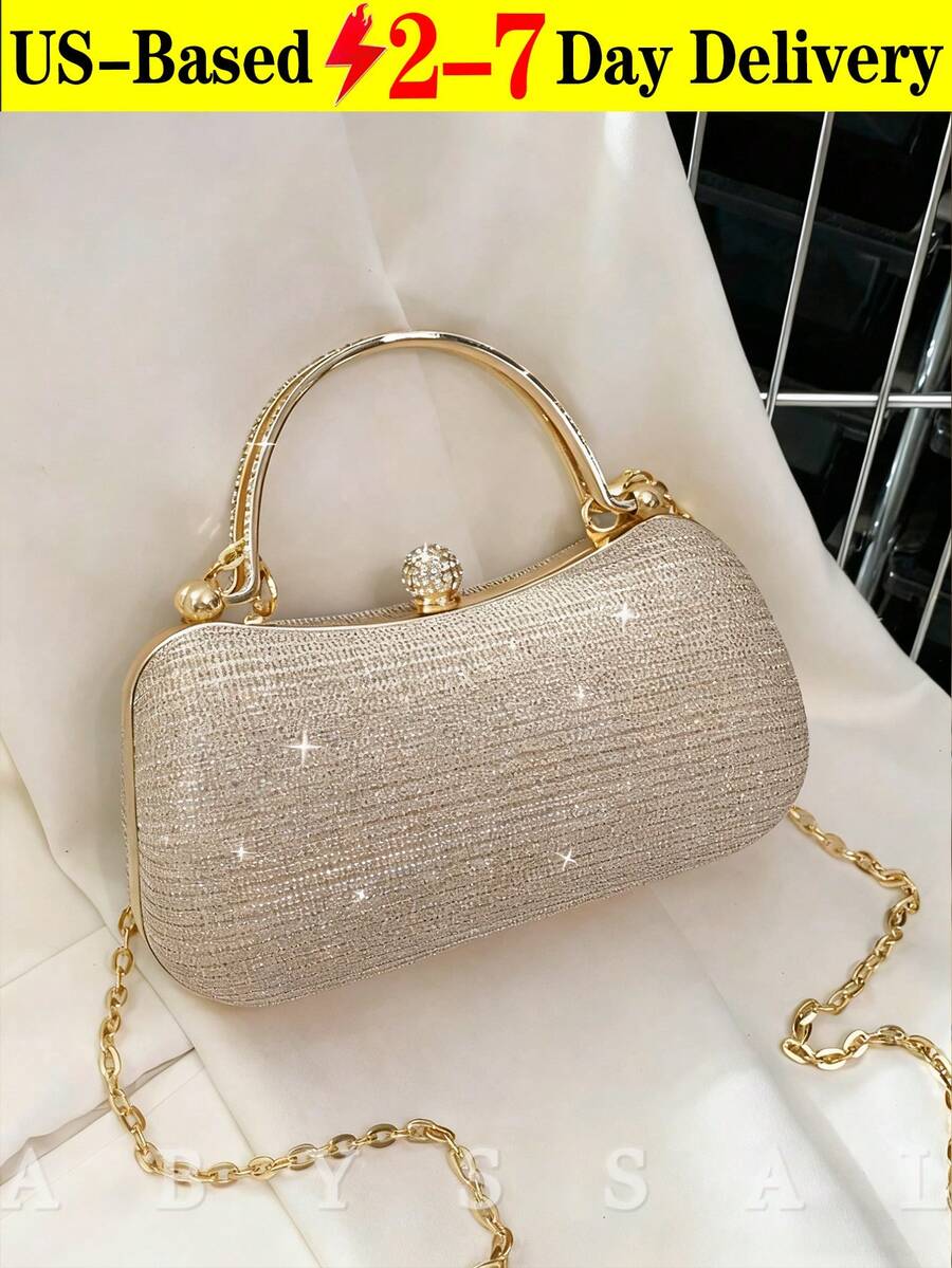 Lightweight,Business Casual Rhinestone Decor Bucket Bag Mini Drawstring Design, Clear Bag Faux Pearl Bag Evening Bag,Dinner Bag Glamorous,Elegant,Exquisite,Quiet Luxury Rhinestone For Party Girl,Woman,Bride Perfect For Party,Dinner/Banquetchristmas Party Dress, Perfectly Matching With Bridal Party, Clutch Bag For Wedding, Party Bags,Perfect For Party Wedding Prom Dinner/Banquet Matching With Holiday Party Dress Evening Dress & Sequin Dress Secret Santa Gifts For Women,Christmas Market Bag [US Local Warehouse] - 彩色 - 查看 1