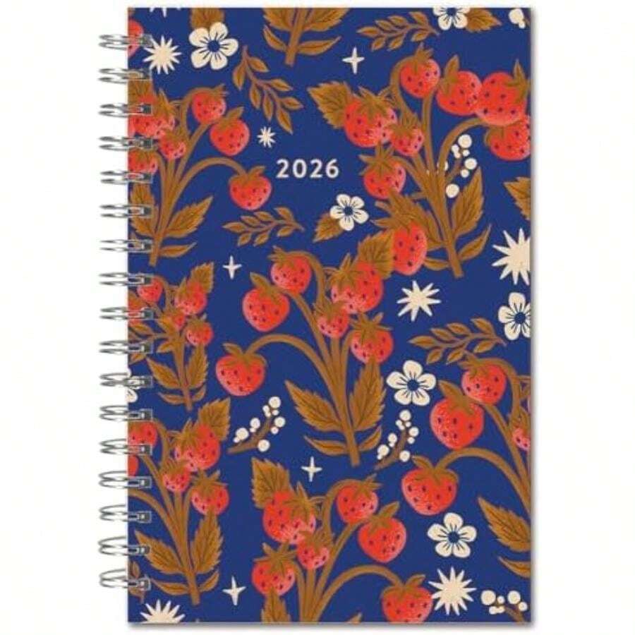 Agenda semanal y mensual 2026, calendario de compromiso de 16 meses: septiembre de 2025 a diciembre de 2026: jardín de hongos(Strawberry Fields) - Multicolor - Ver 1