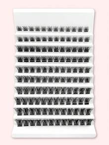 120pcs Individual False Eyelashes, DIY Eyelash Extension, Lightweight Criss-Cross Soft Daily Cluster Lashes, Thin Band Natural Look Fake Eyelashes - C - View 5