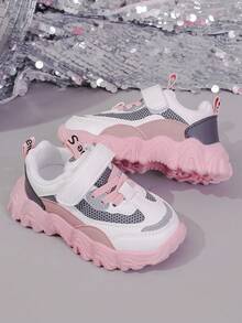 1 par de zapatillas casuales de malla transpirable y suela plana, unisex. Zapatillas deportivas para niños con suela suave y antideslizante, zapatos de estudiante versátiles y de moda, adecuados para primavera y otoño. - Beis - Ver 5