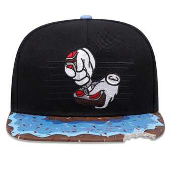 1 st. tecknad handske broderad snapback-keps, stänkmönster med brätte, platt hatt, streetwear casual huvudbonader för män och kvinnor