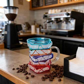 1 pieza Taza de vidrio con diseño de libro pintado, taza creativa para café, té, agua, regalo de Navidad