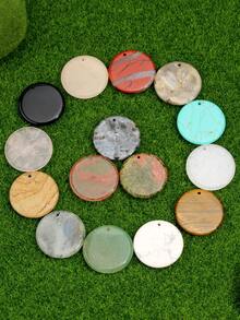 1 pieza Colgante redondo de jaspe rojo natural de 30mm para hacer joyería. Colgantes redondos planos y brillantes de ojo de tigre natural, cuarzo rosa, cuarzo blanco, aventurina verde, cuarzo cereza, labradorita negra para hacer pulseras, collares y pendientes, materiales para hacer joyería - Multicolor - Ver 9