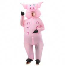 1pc Pink Inflatable Pig Costume Suitable For 1.5-2m Height, Suitable For Holiday Parties, Street Performance