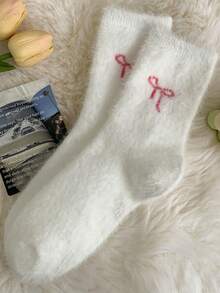 5 đôi tất dài đến đầu gối dành cho nữ, họa tiết bướm, mềm mại và ấm áp, thích hợp cho mùa thu/đông, cũng là một món quà lý tưởng. - Cây cung - Xem 5