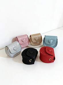 1 chiếc túi đeo vai mini cho bé gái, chất liệu bóng, nắp gập có khóa nam châm, thích hợp cho các bữa tiệc, tụ họp, tháng Ramadan và sử dụng hàng ngày. - A - Xem 1