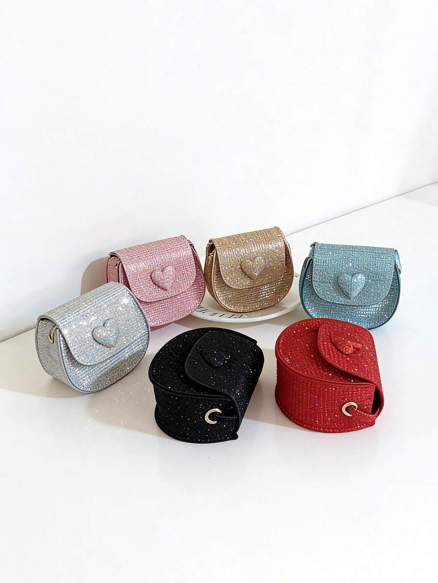 1 chiếc túi đeo vai mini cho bé gái, chất liệu bóng, nắp gập có khóa nam châm, thích hợp cho các bữa tiệc, tụ họp, tháng Ramadan và sử dụng hàng ngày. - A - Xem 1