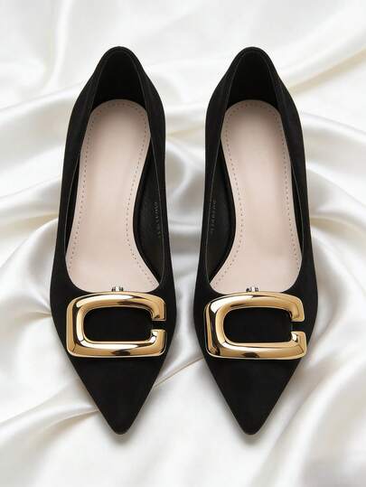 1 pieza Accesorio de zapato de metal desmontable en forma de C, clip de zapato elegante y lujoso, versátil para tacones altos, zapatos de negocios, zapatos de boda, bolsos y otros accesorios de vestir