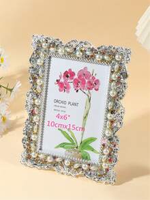 1 件创意轻奢水钻简约设计现代相框，6 英寸、7 英寸、10 英寸，适用于家庭、办公室、客厅、卧室、装饰，也可作为生日礼物、送给家人和朋友的节日礼物（内纸随机） - 銀色 - 查看 12