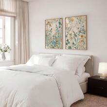 2pcs/Set Frameless Canvas Poster, Modern Art, Natural Life, Birds, Wildflower Prints, Bathroom Decorative Wall Art, Toilet Wall Art, Frameless Canvas Prints, Modern Canvas Wall Art, Posters For Room, Room Decoration Stuff, Home Decor , Western Decor, Bathroom Decor