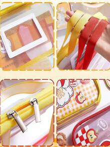 Colorful Transparent A4 File Folder, Clear Document Bag, Mesh Zipper Handbag, Large Opening Storage Bag, Portable Handheld Bookbag, Waterproof Reinforced Stationery Organizer Bag, Convenient For Storing Exam Papers And Notes, Suitable For Classroom, Subject Classification Organizer Bag, Goodbye To Messy Files, Suitable For Students, School Supplies, Back To School Season, Birthday Gift