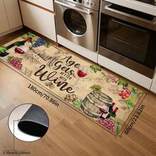 1 pieza Alfombra con patrón de vino acuarela, felpudo de drenaje duradero para cocina, sala de estar, entrada, balcón, decoración del hogar, cafetería, bar, vacaciones, fiesta, dormitorio, baño - Multicolor - Ver 23
